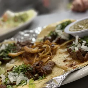 a plate of mexican food