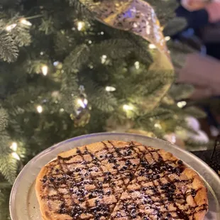 a pizza on a plate