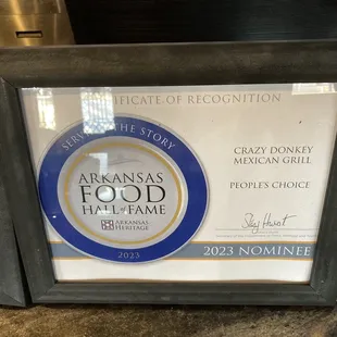 nominee for the Arkansas Food Hall of Fame