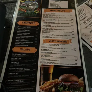 menu, burgers