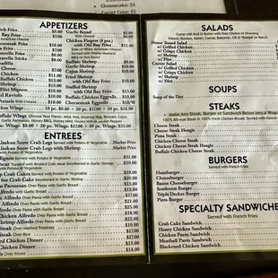 the menu