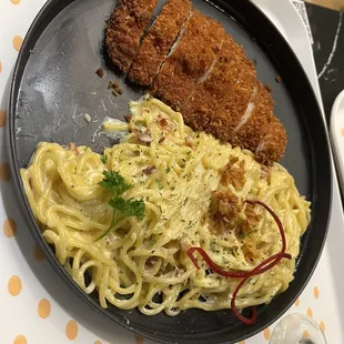 Chicken Katsu Carbonara