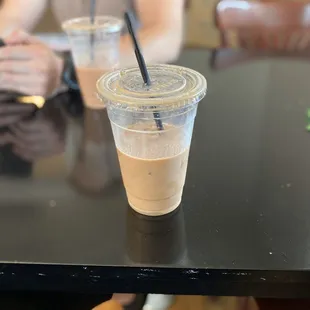 Sugar free blueberry iced latte