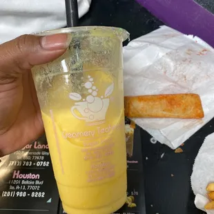 Spicy egg rolls and mango smoothie! You won&apos;t be disappointed.