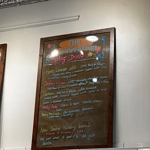 Their spring menu that they recently changed out for their summer menu! Petition to bring back the samoas coffee!