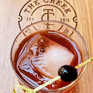 Shout out to the bartender for this custom blueberry old fashion! :-)