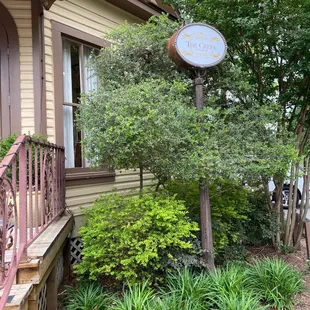 The entrance is tucked around the back