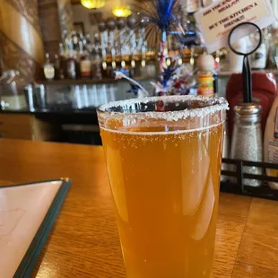 Salted peach beer.  Yummy.