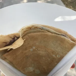 a crepe in a paper bag