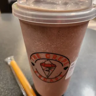 Chocolate milkshake. Cost $8.00.