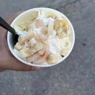 Lychee &amp; banana ice cream
