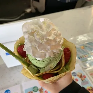 Matcha Raspberry Crepe