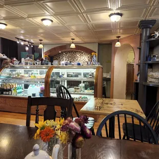 the interior of a bakery