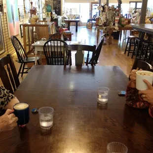 Enjoying morning coffee! The gallery is in the background, this is a beautiful and comfortable place.