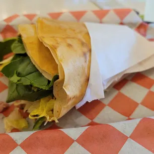 My "sandwich" crepe tasted as good as it looked.