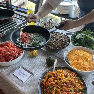 Omlette station at Thanksgiving brunch.