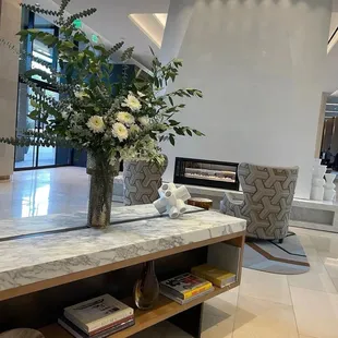 Modern Lobby - Lackluster Fireplace