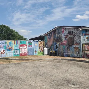 a mural on the side of a building