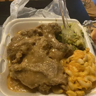 Everything was delicious! Smothered Pork Chops
