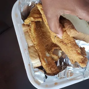 Just 2 naked fillets...with bread