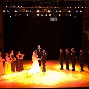 a bride and groom during their wedding ceremony