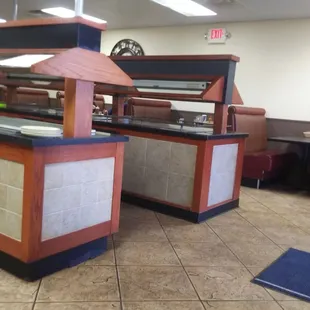Salad bar and buffet area