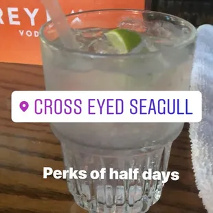 Vodka tonic &amp; good upside pineapple drinks were good!