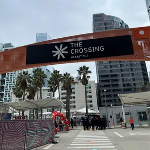 the entrance to the crossing