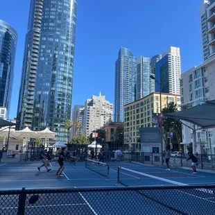 people playing tennis