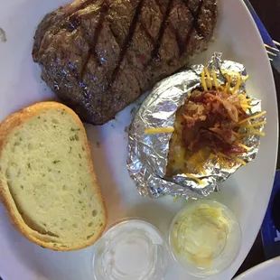 Wednesday night steak night @ The Crossing is the best value 20 miles around. $10 for a ribeye, 2 sides and a piece of Texas toast. BAM!