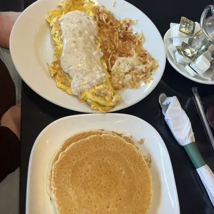 Hoosier omelet w/ pancakes