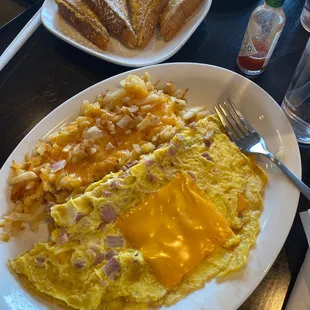 Ham and cheese omelette