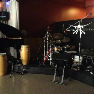 Setup for the band in the bar extension.