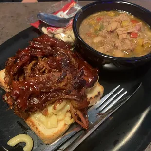 BBQ pork with Mac and cheese