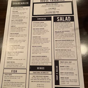 Main menu.   Lots to choose from.