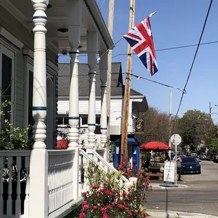 A Union Jack flying near the Crown &amp; Anchor.