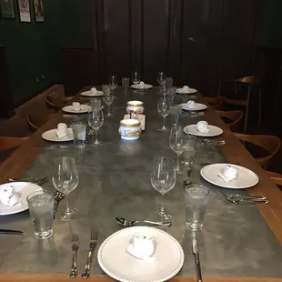 a table set for a formal dinner
