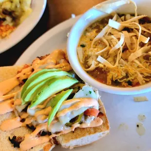 SOUTHWEST CHICKEN SANDWICH with Hatch Chile Soup