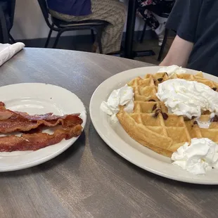 Chocolate chip Belgian waffle