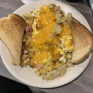 German eggs with Cheddar cheese.