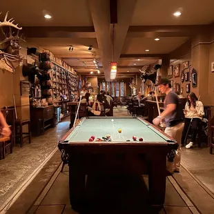 people playing pool in a pub