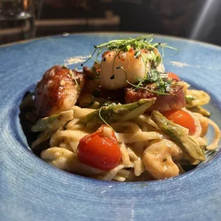 Shrimp and scallop pasta