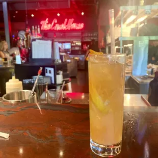Double barreled cocktail at the bar