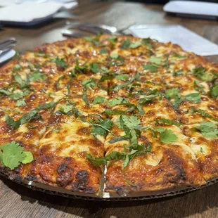 This is a provolone with basil and cilantro