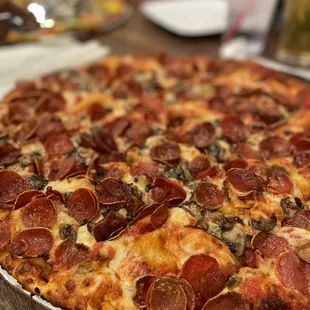 Pepperoni and mushroom