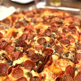 Pepperoni and mushroom