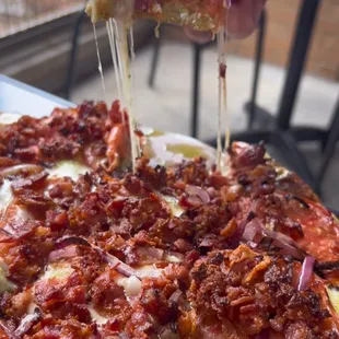 pizza, food