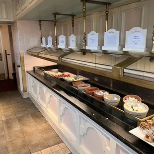 a buffet with a variety of foods