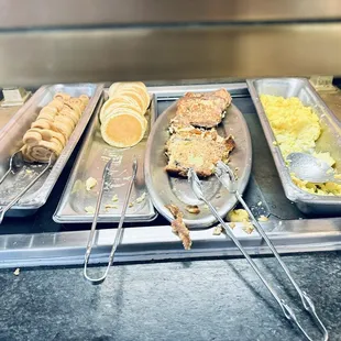 Blueberry French toast pancakes and regular waffles