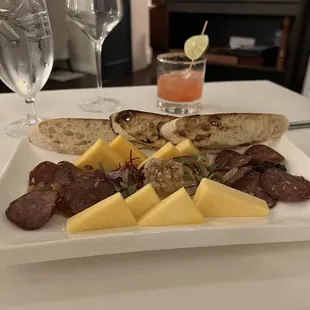 Local cheese and charcuterie board